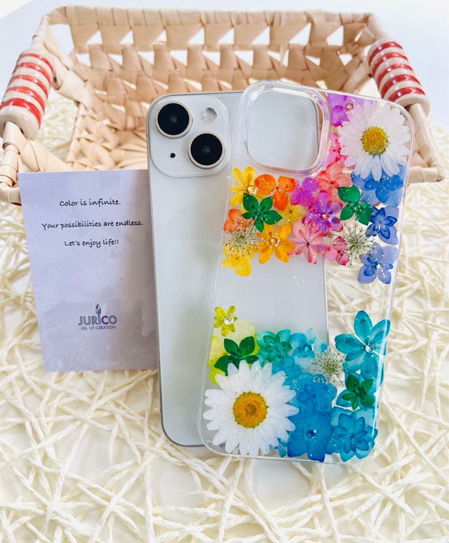 ハンドメイド押し花スマホケース　全機種対応