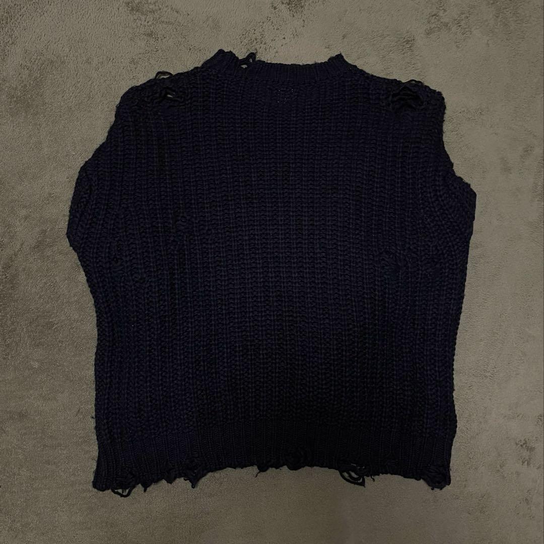 【KAMIYA】Distressed Knit Pullover Mサイズ