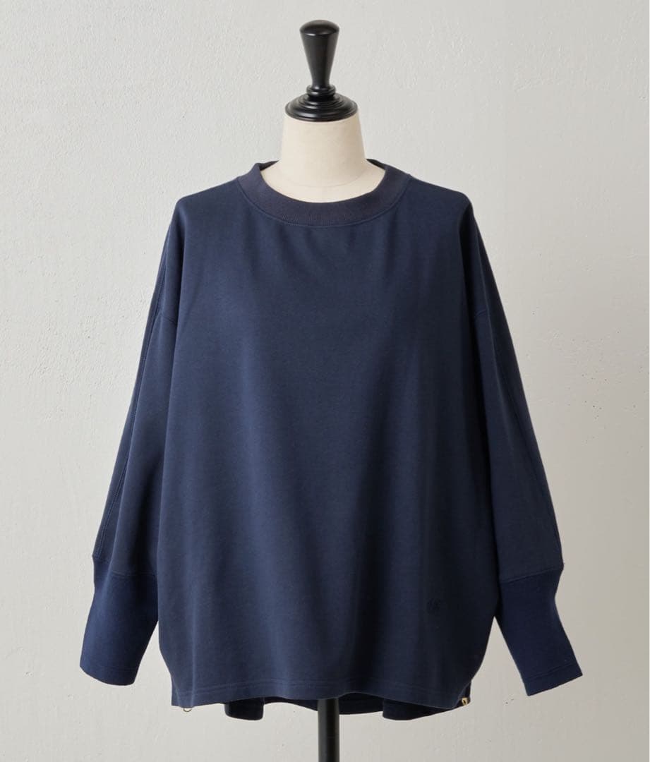 定価1.9万 ビアズリー BA刺繍入りドルマントレーナー ネイビー サイドジップ