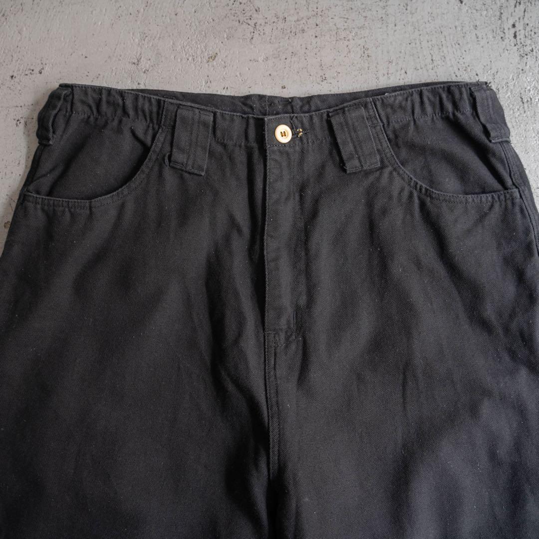 00s old ブラック コットン バギーワイド ワークパンツ レイヴパンツ