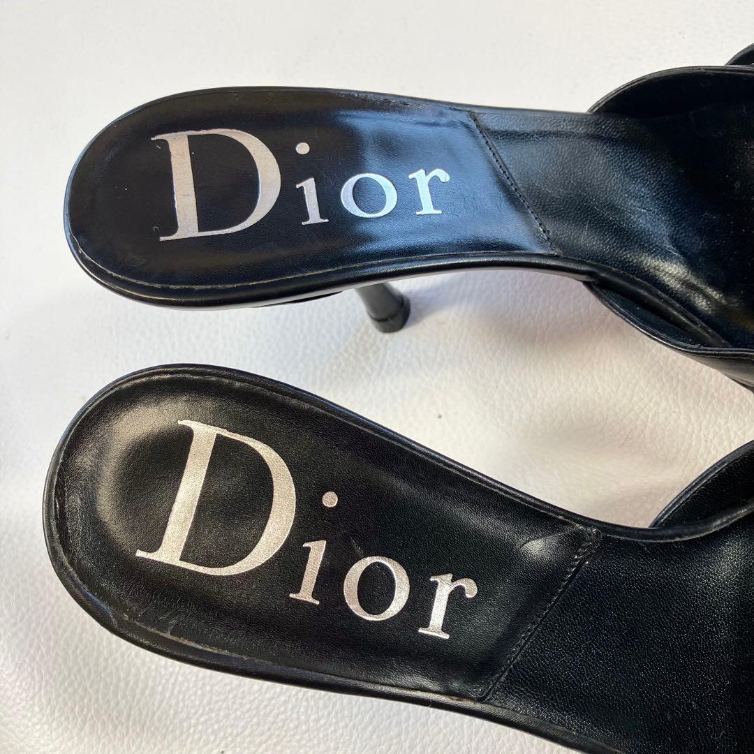 クリスチャンディオール　ミュール　CDロゴ　メタルアイレット　サイズ35.5