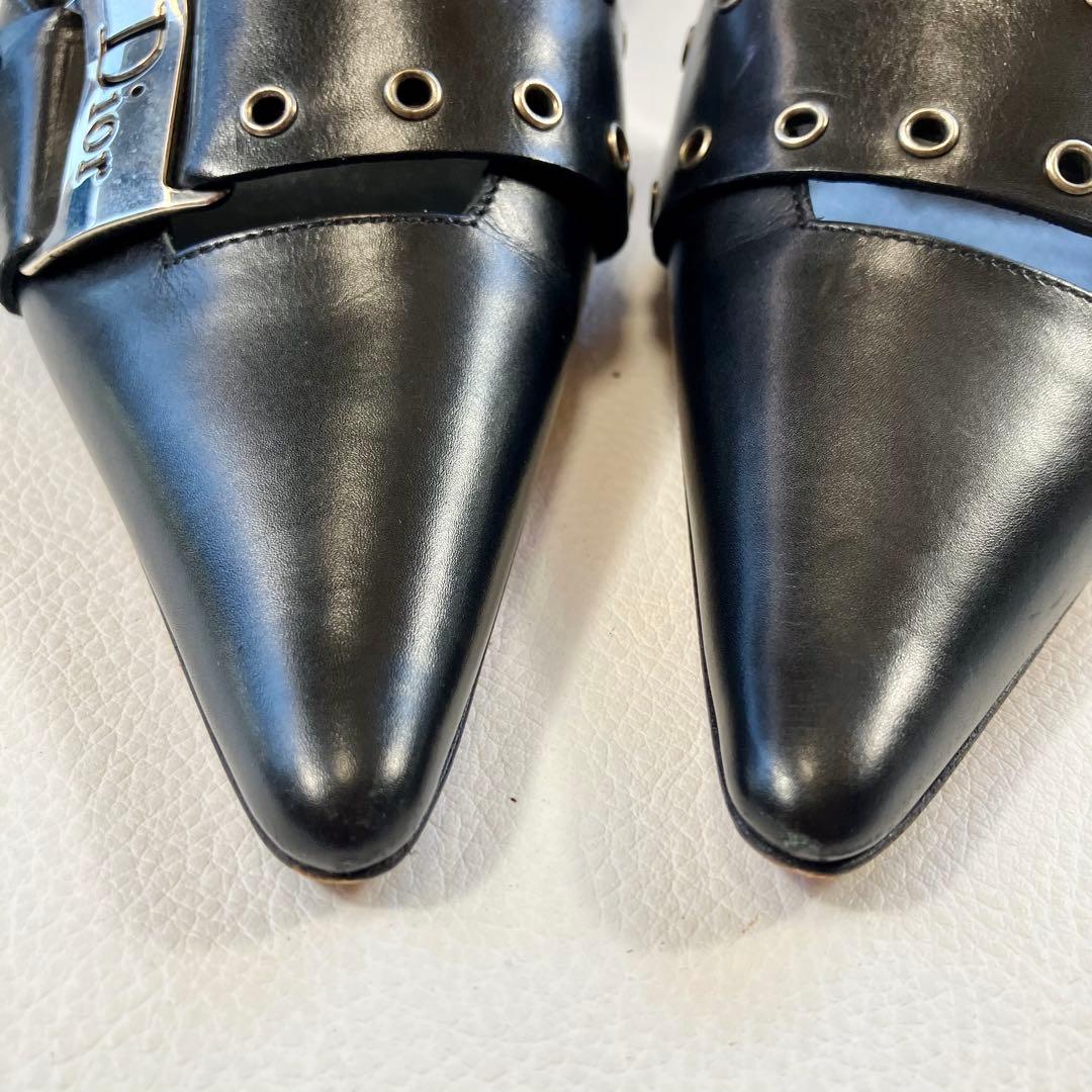 クリスチャンディオール　ミュール　CDロゴ　メタルアイレット　サイズ35.5