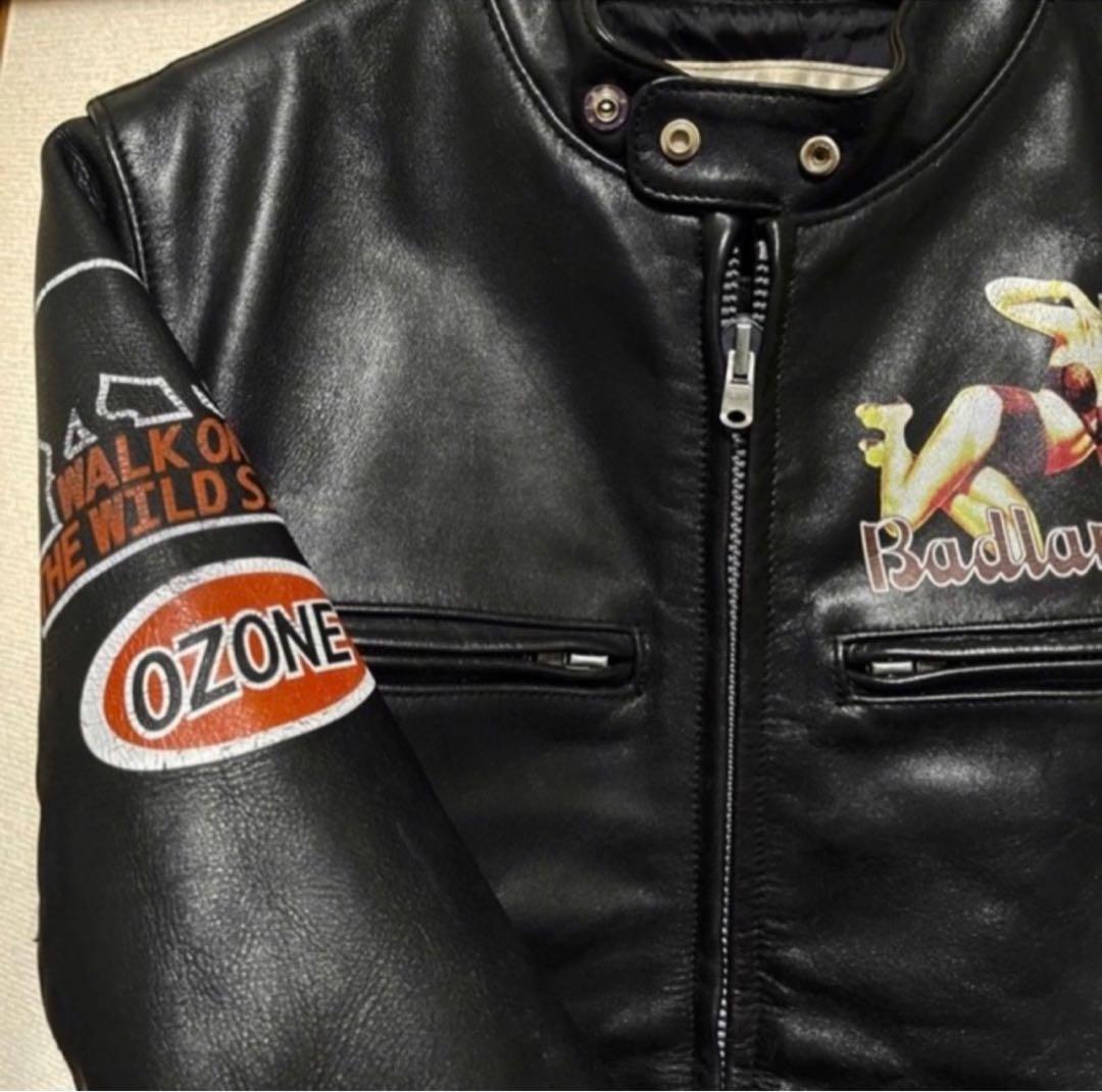 希少 オゾンコミュニティ シングル ライダース ジャケット 牛革 ブラック 美品
