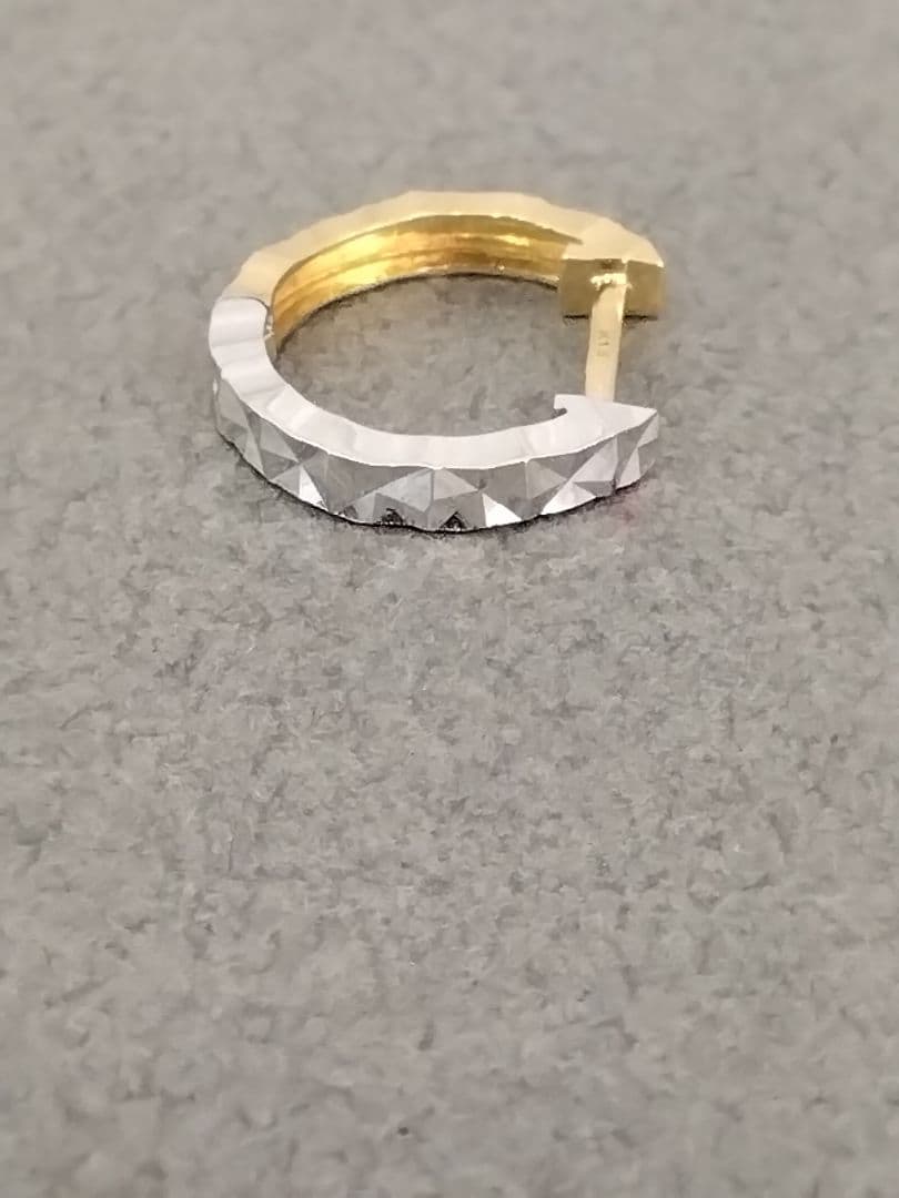 K18YG/WG地金ピアス　片耳用　　中古品