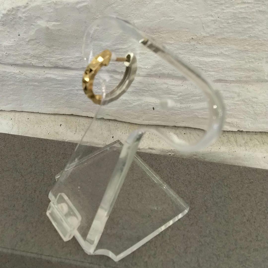 K18YG/WG地金ピアス　片耳用　　中古品