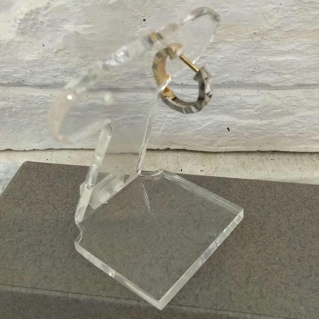 K18YG/WG地金ピアス　片耳用　　中古品