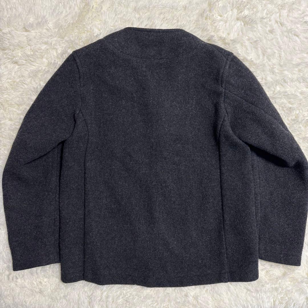 DANTON ダントン ノーカラージャケット コート チャコールグレー 38 M