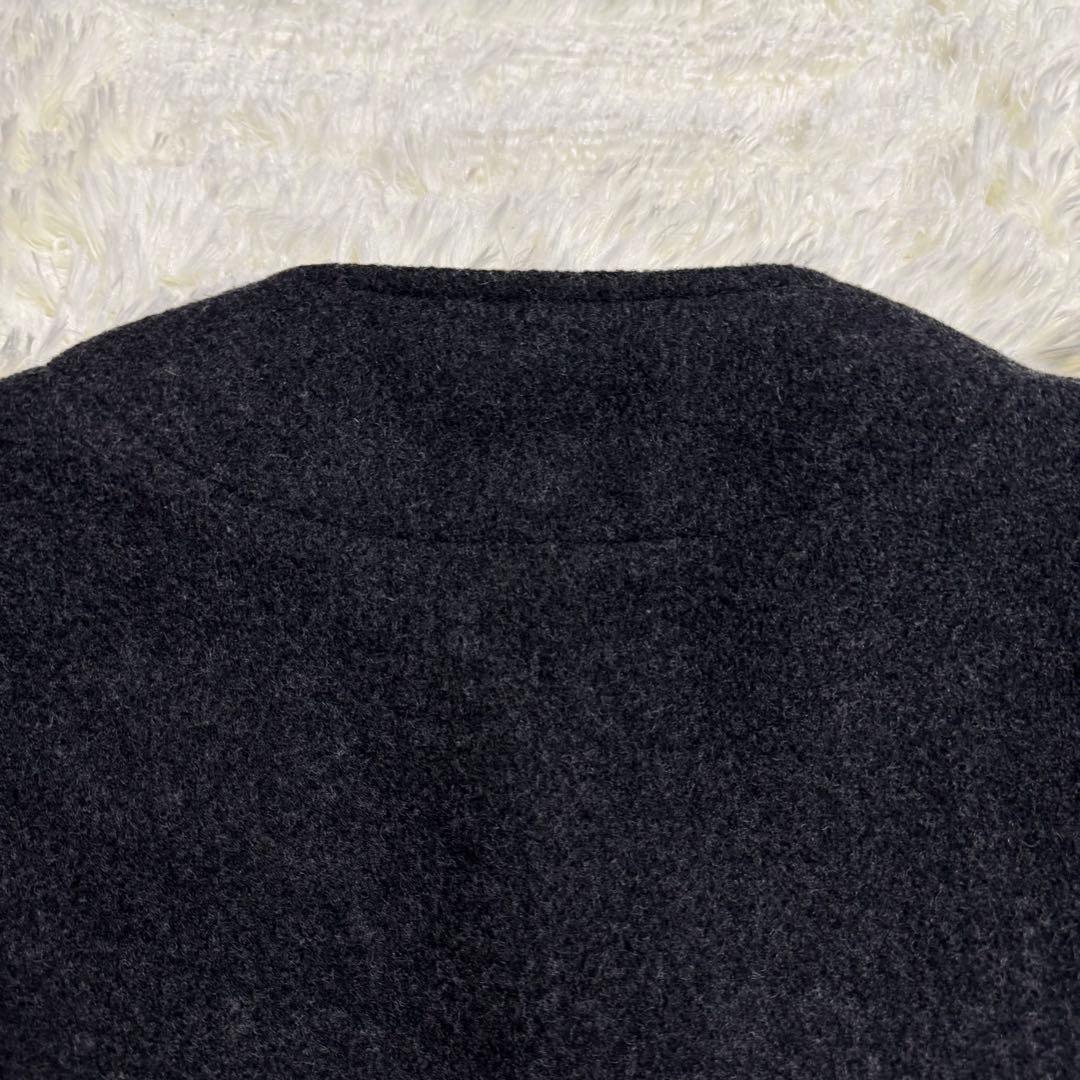 DANTON ダントン ノーカラージャケット コート チャコールグレー 38 M