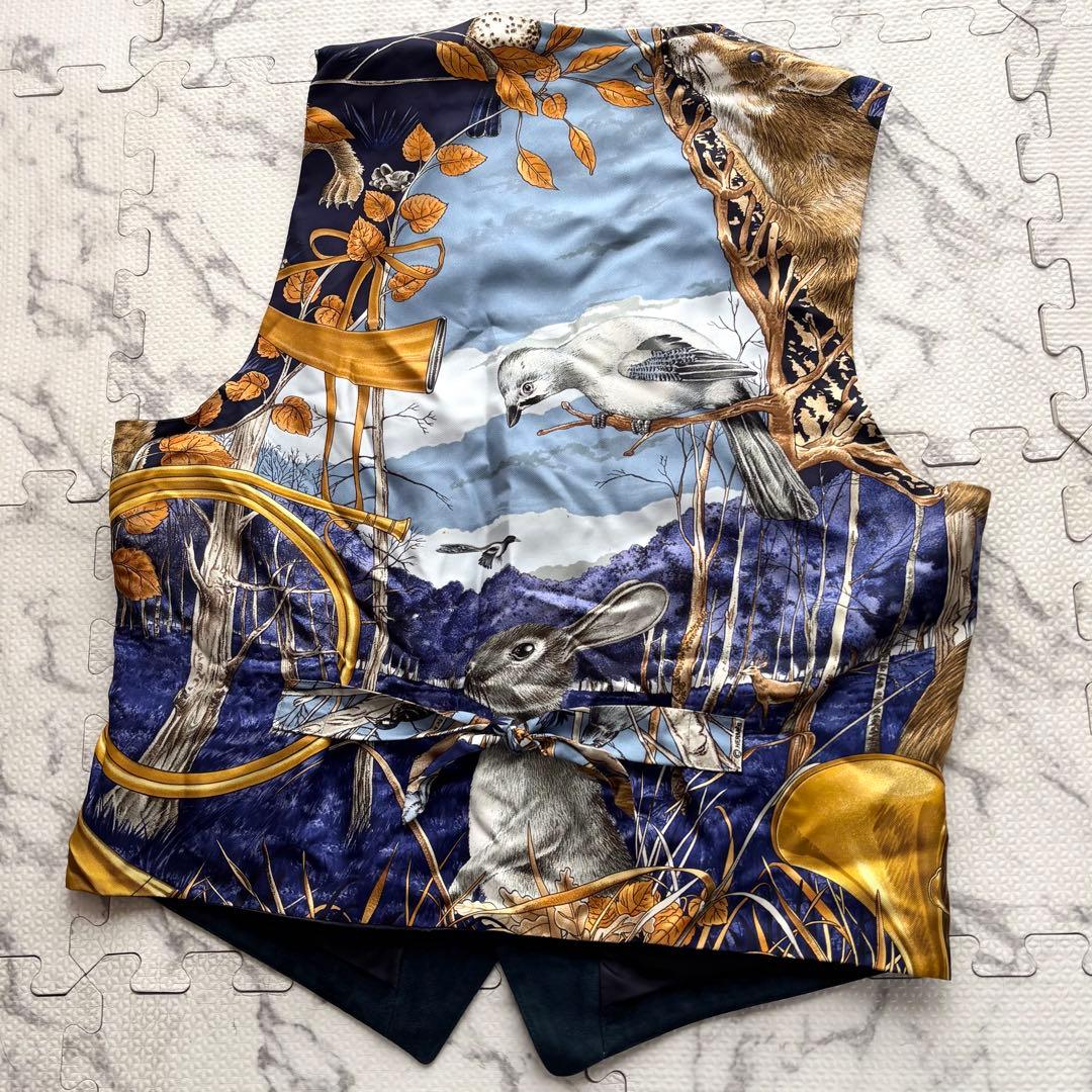 HERMES エルメス CHASSE au BOIS 森の狩猟 スエード ベスト
