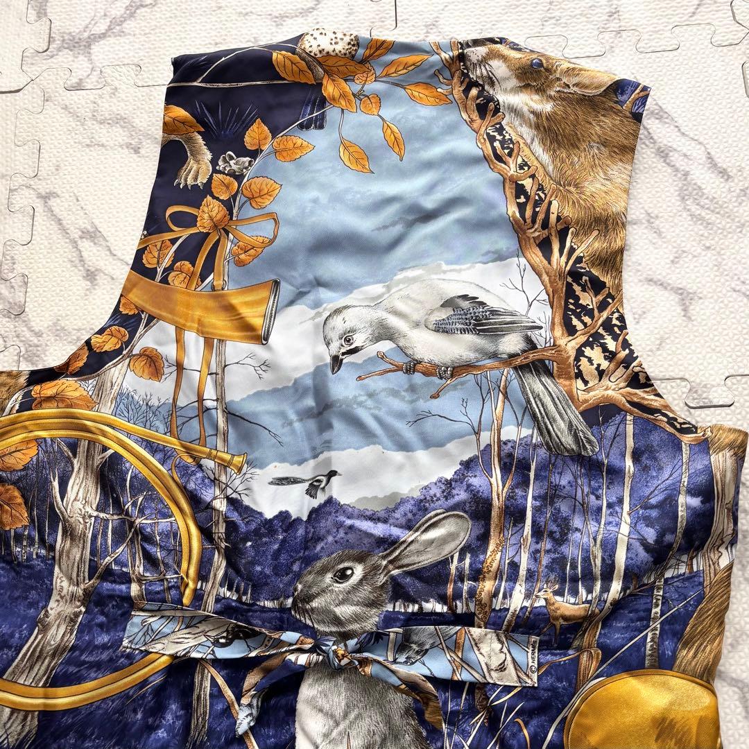HERMES エルメス CHASSE au BOIS 森の狩猟 スエード ベスト