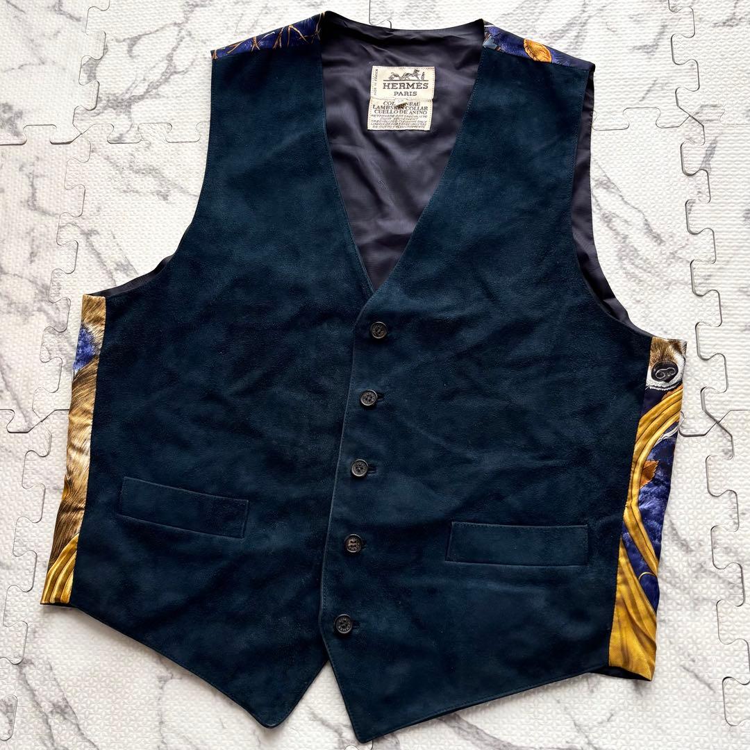 HERMES エルメス CHASSE au BOIS 森の狩猟 スエード ベスト