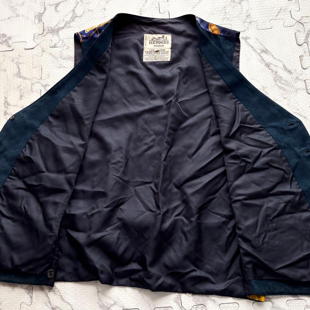 HERMES エルメス CHASSE au BOIS 森の狩猟 スエード ベスト