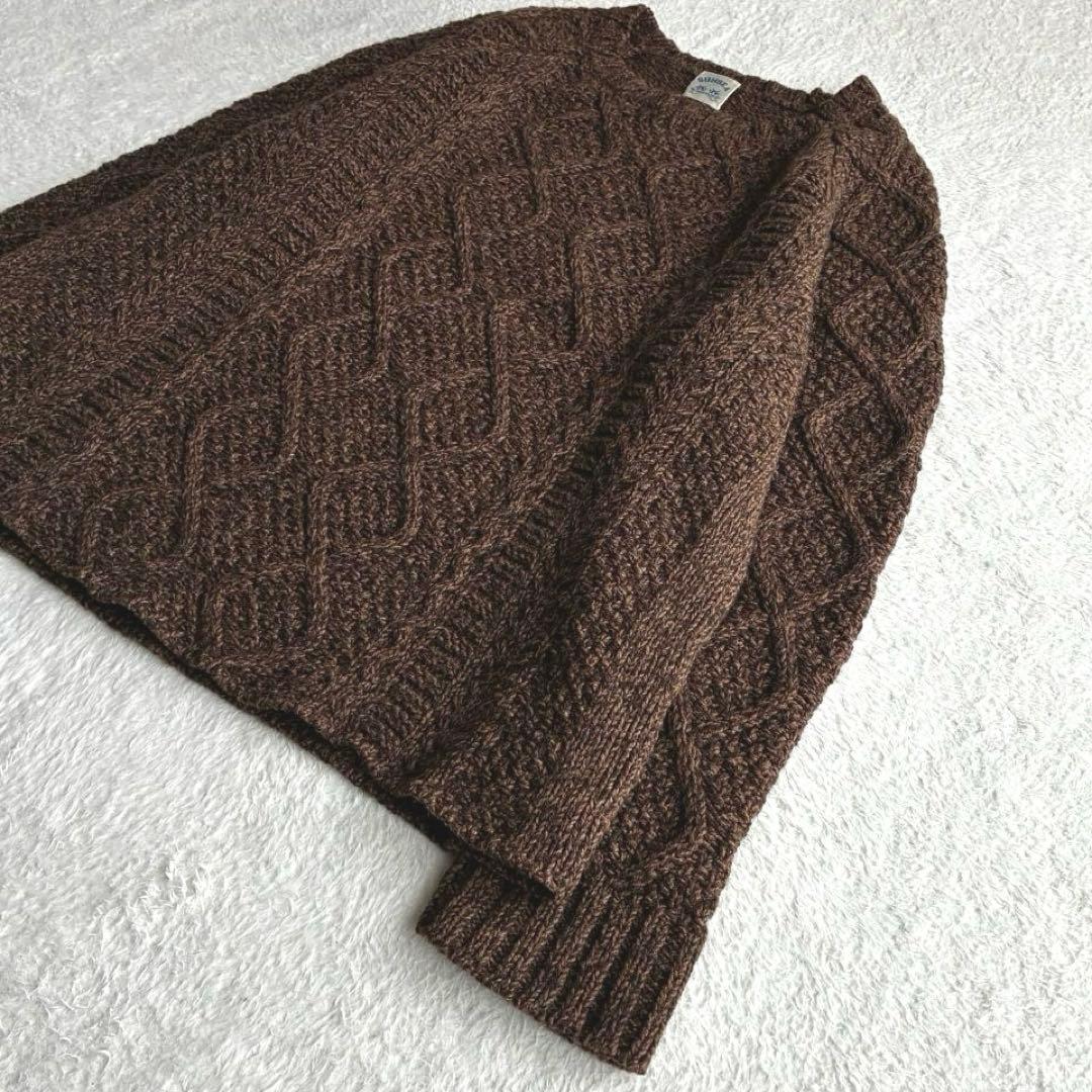 美品 サンシー SUNSEA カシミヤ混 フィッシャーマンニット ケーブルニット