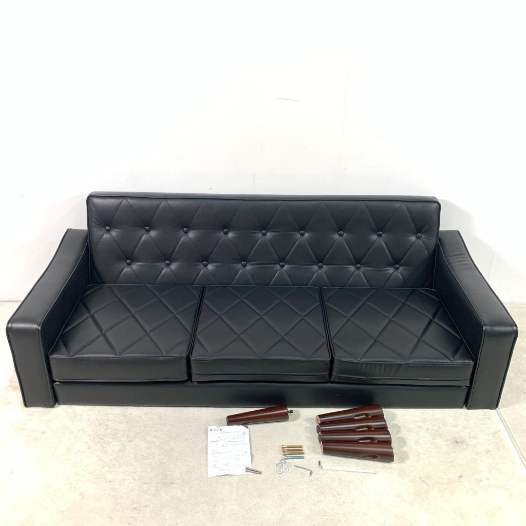 訳アリ新品 三人掛けソファー PUレザー ソファ 　3人掛け　 1457-260