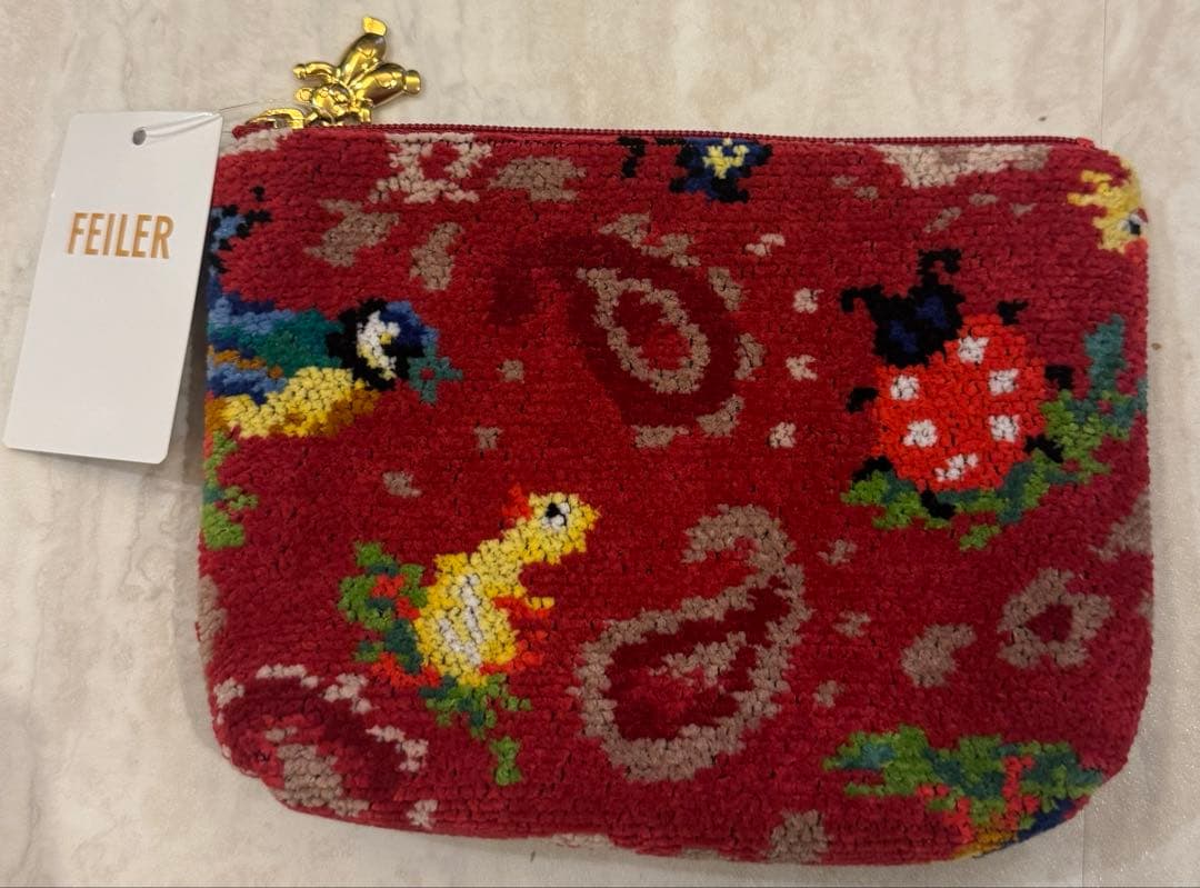 【新品】FEILER ハイジ　旗艦店限定　ワイン　ハンカチとポーチセット