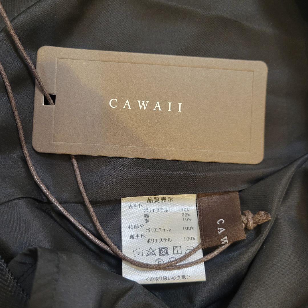 新品　cawaii FRENCH PAVE 花袖黒タックワンピース L-2L