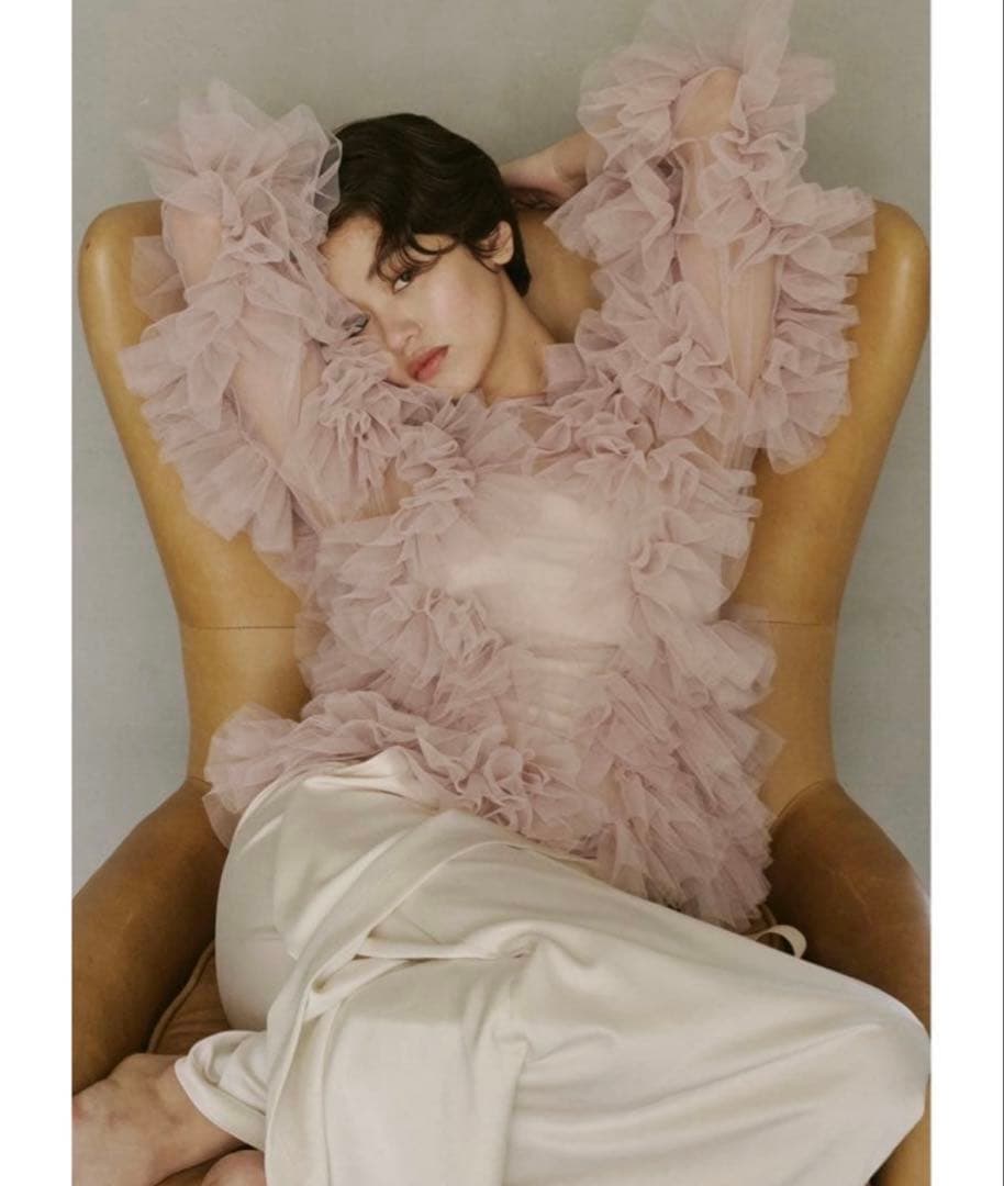 NOTRE emor tulle veil tops ピンク