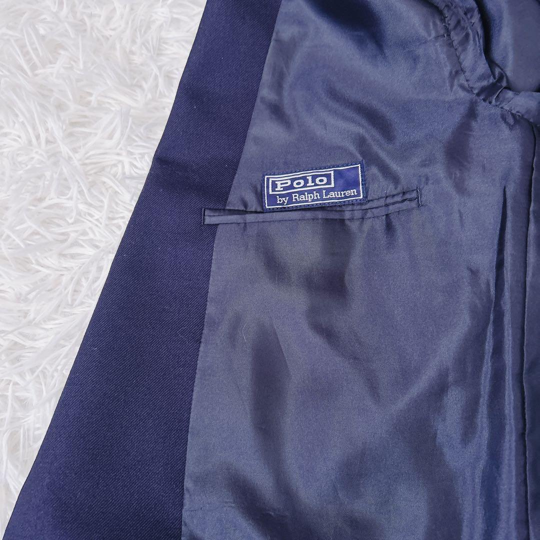 美品　ラルフローレン　紺ブレ　ダブル　プレスト　金ボタン　着丈長め　160 M