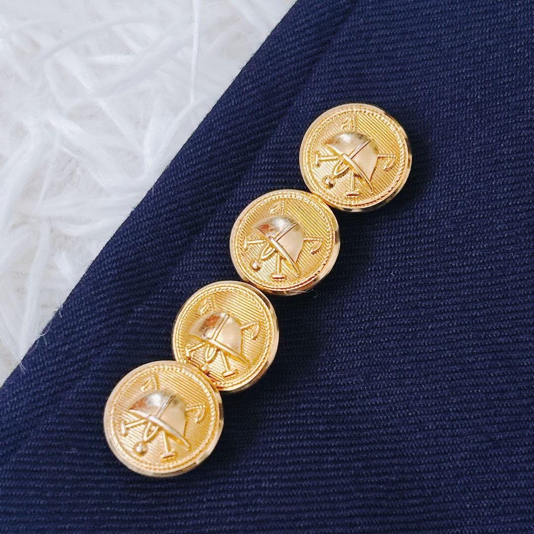 美品　ラルフローレン　紺ブレ　ダブル　プレスト　金ボタン　着丈長め　160 M