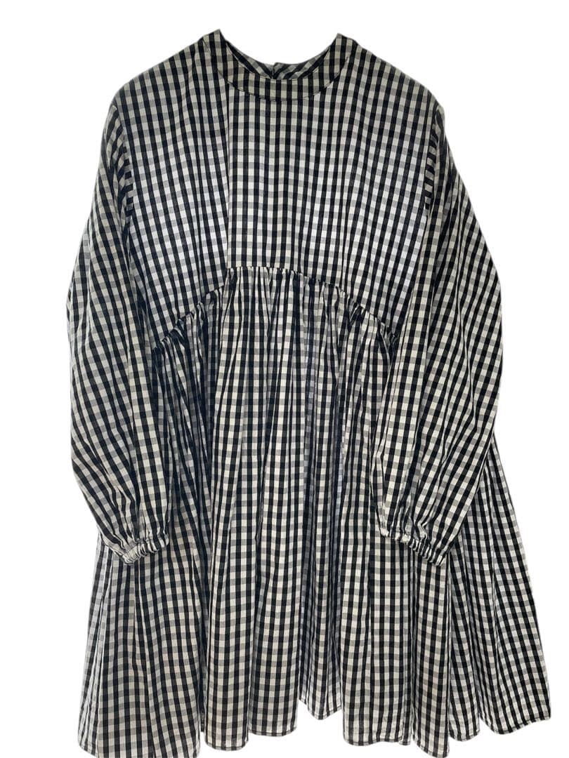 BEARDSLEY 先染め ギャザー ワンピース ギンガムチェック チュニック