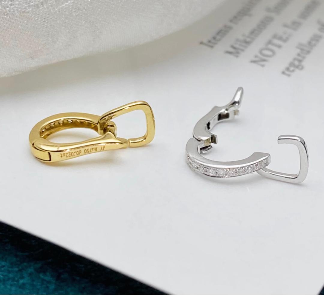 K18YG WG バチカン パーツ ダイヤモンド チャームホルダー 18K