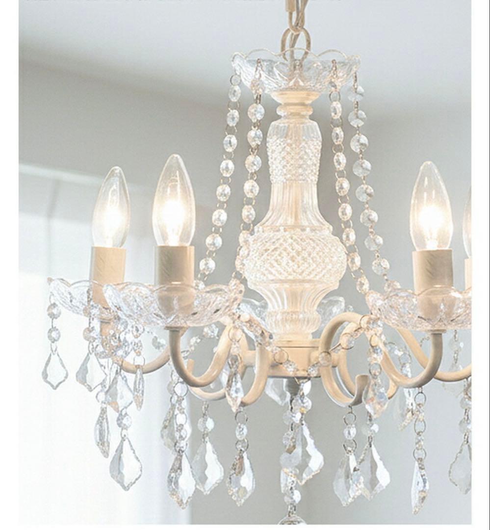 シャンデリア クリスタル装飾 ホワイト