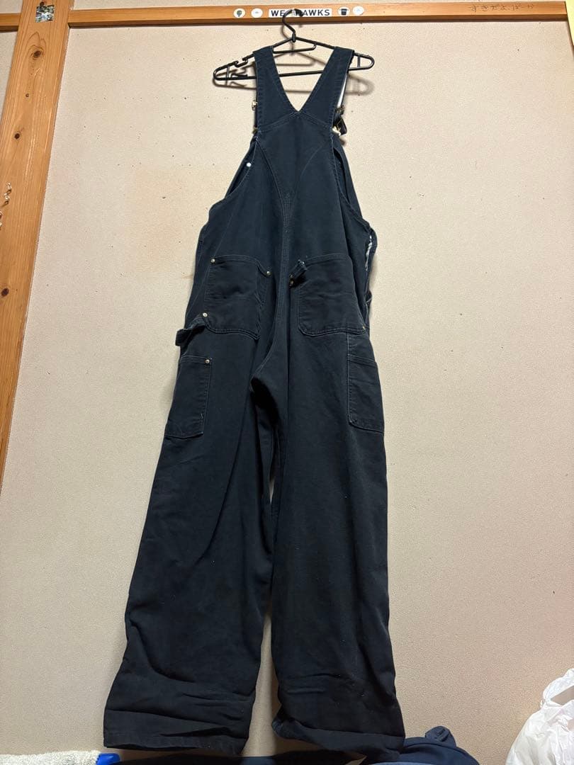 CarharttオーバーオールUSA製R01 BLKブラック W36 L30古着