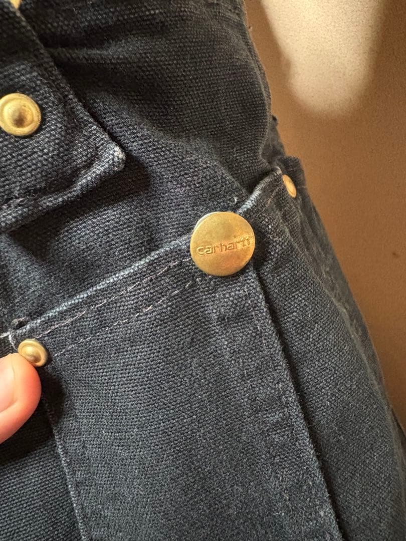 CarharttオーバーオールUSA製R01 BLKブラック W36 L30古着