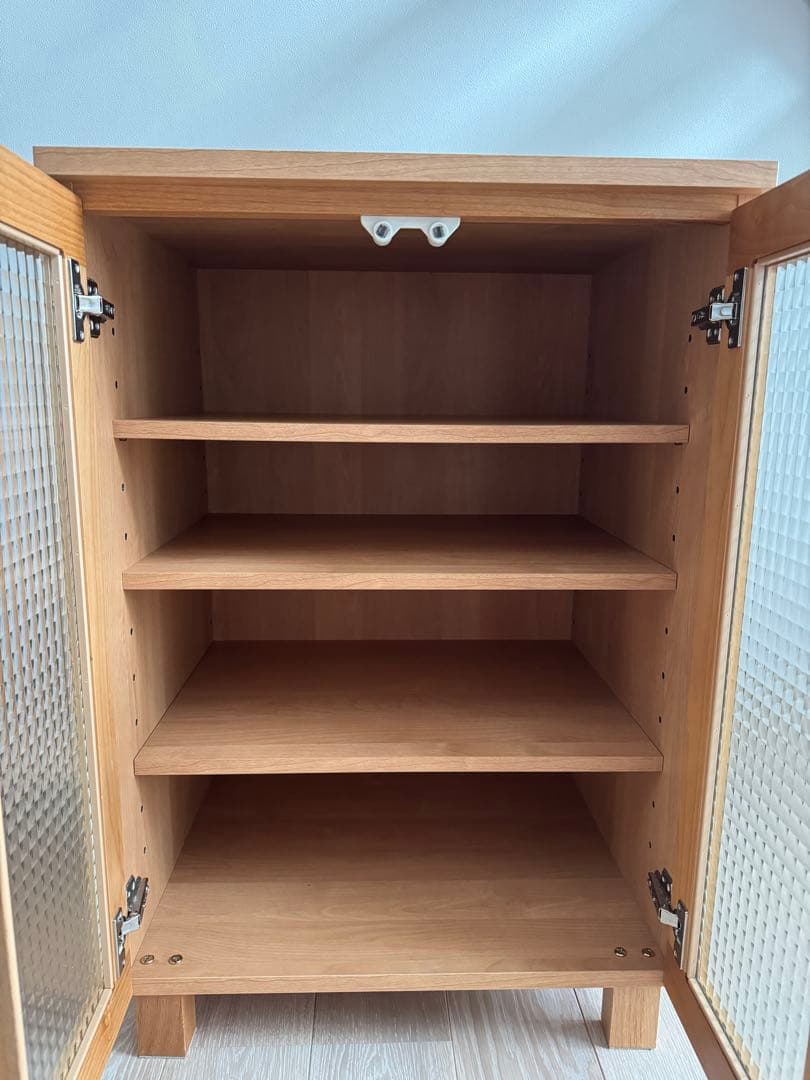 りんさま専用です⭐︎美品　ベルメゾン　ナチュラルウッド 食器棚 ガラス扉付き