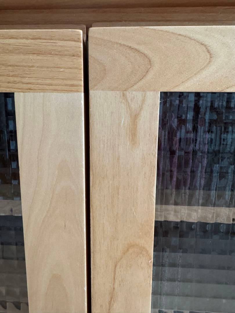 りんさま専用です⭐︎美品　ベルメゾン　ナチュラルウッド 食器棚 ガラス扉付き