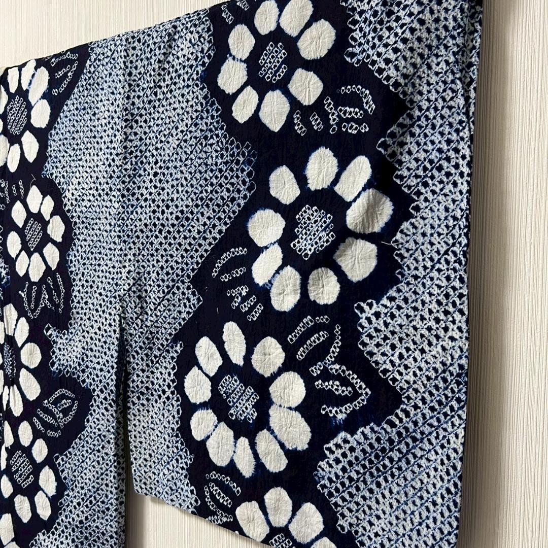 KL3183 有松鳴海絞り 浴衣 身丈154.5cm 夏着物 木綿