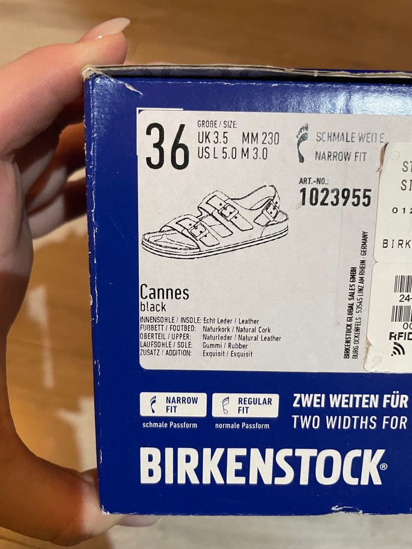 Birkenstock Cannes ブラック　ビルケンシュトック　ナロー36