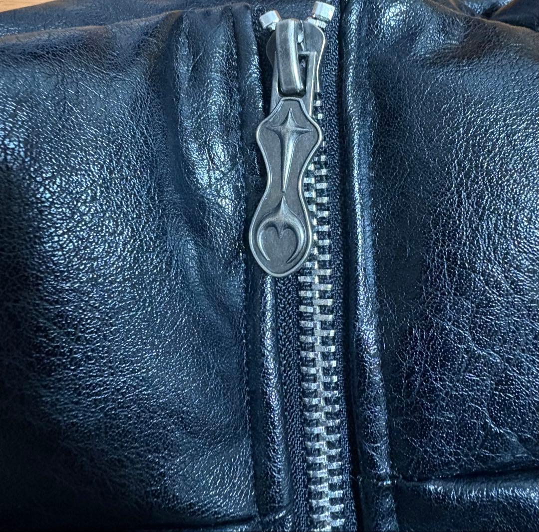 Thug Club 黒 ダウンジャケット　 レザーサイズL タグ付き値段交渉あり