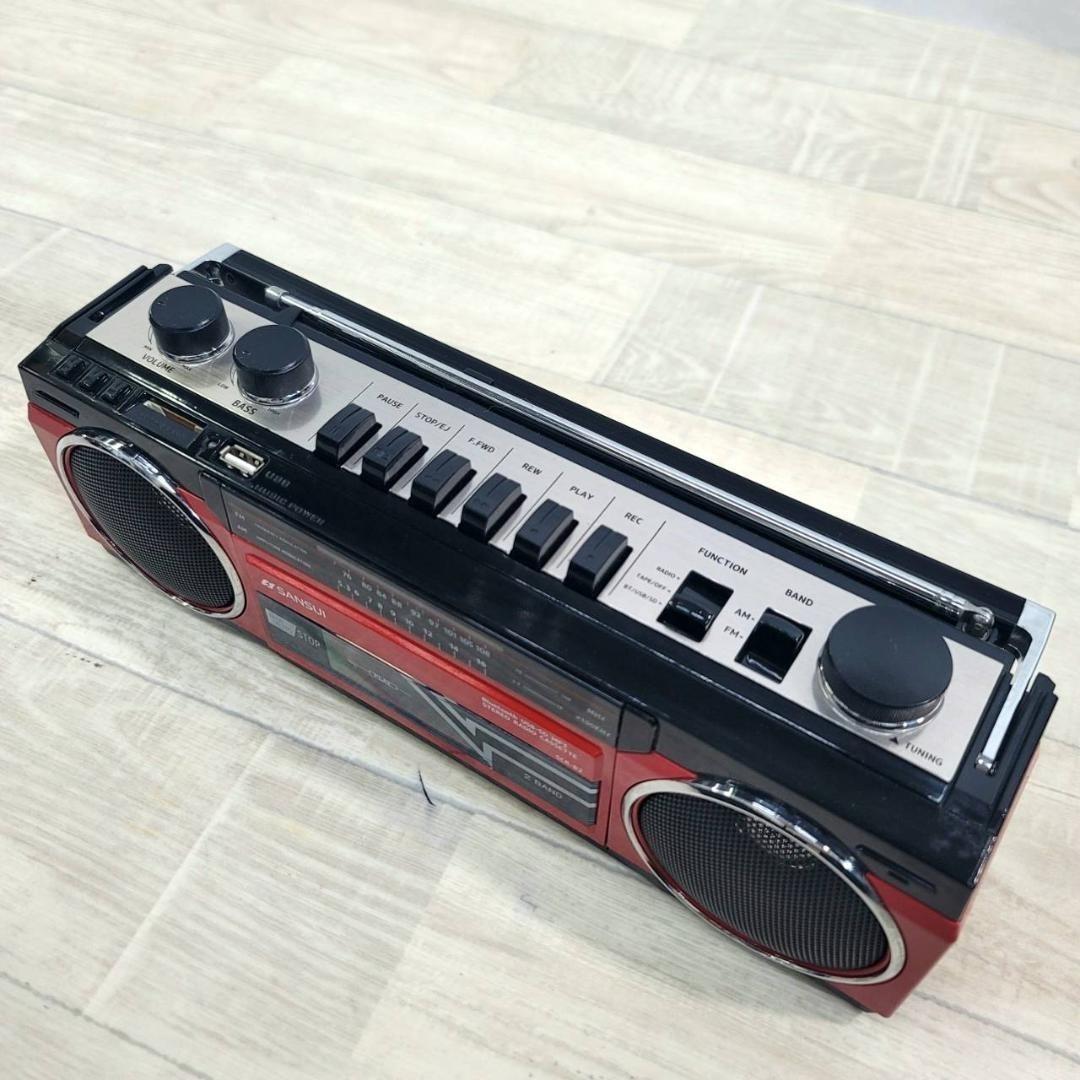 【良品】SANSUI Bluetooth搭載ラジカセ SCR-B2【RD】