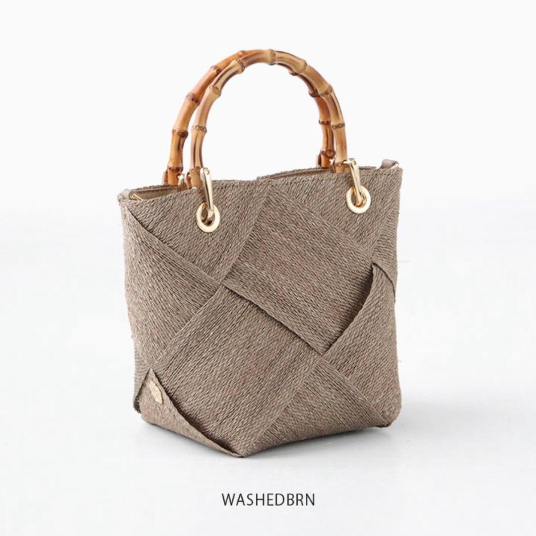 ヴィオラドーロ かごバッグ アバカメッシュ バンブーハンドル