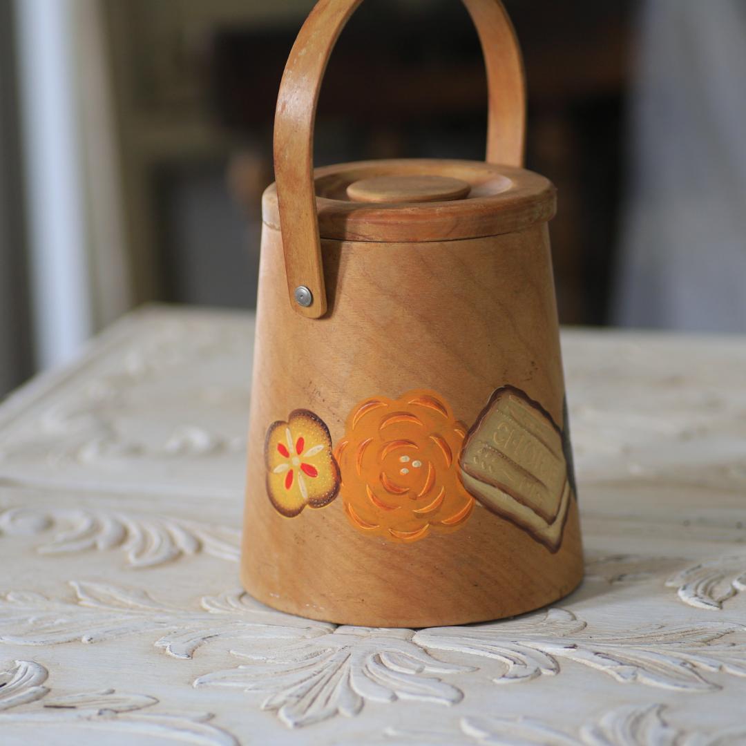 イギリスアンティーク 木製クッキージャー/フランス雅姫ヴィンテージ