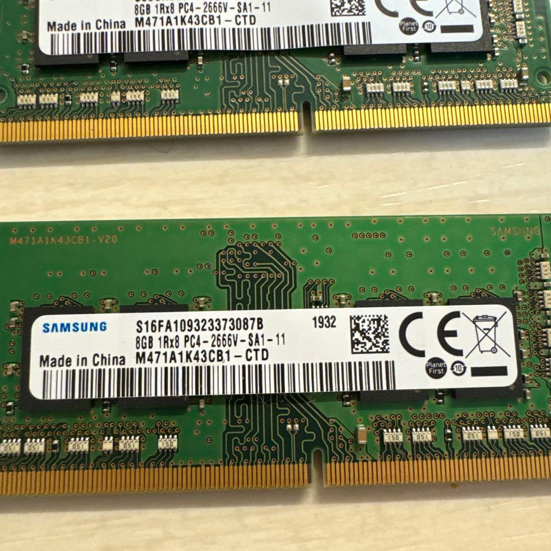 メモリー Samsung 8GB 1Rx8 DDR4 PC4-2666V-SA1-11