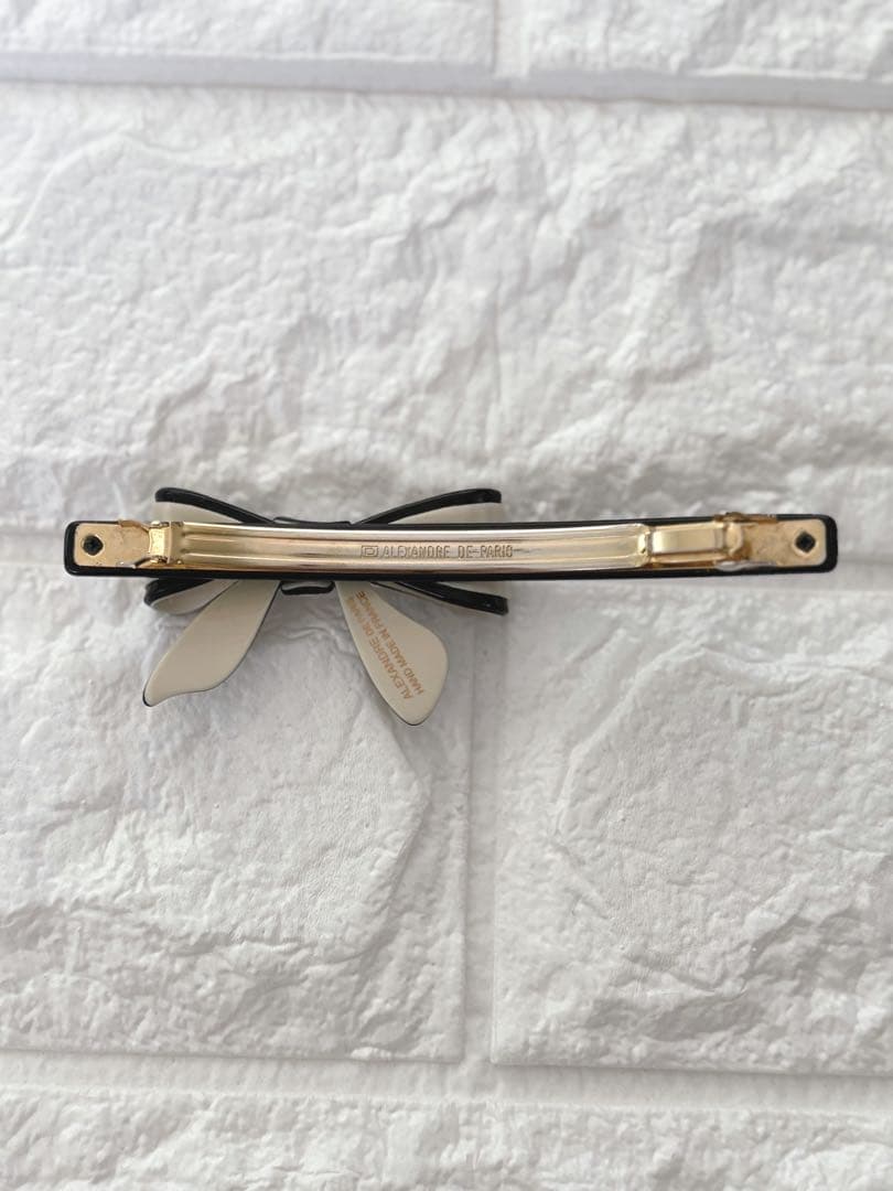 アレクサンドル ドゥ　パリ リボンバレッタ ベージュ×ブラック
