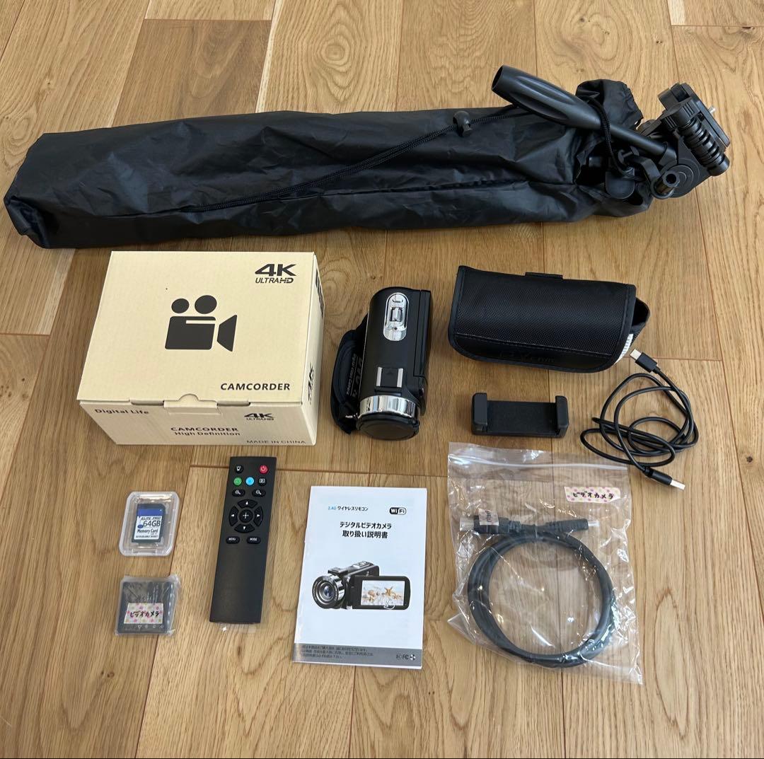 4K ULTRA HD ビデオカメラ 三脚付き