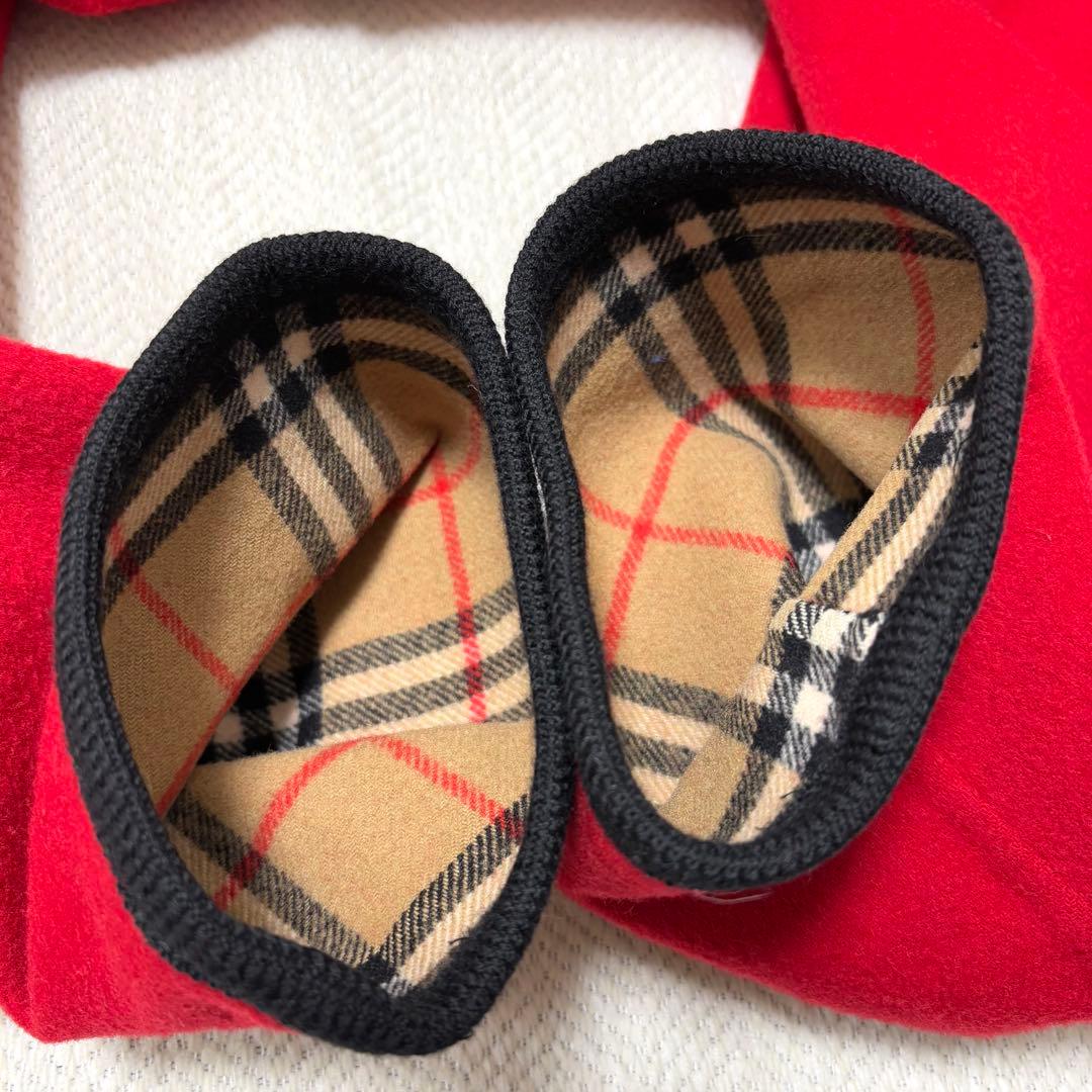 専用　BURBERRY バーバリー カシミヤ ウール ノバチェック コート 赤