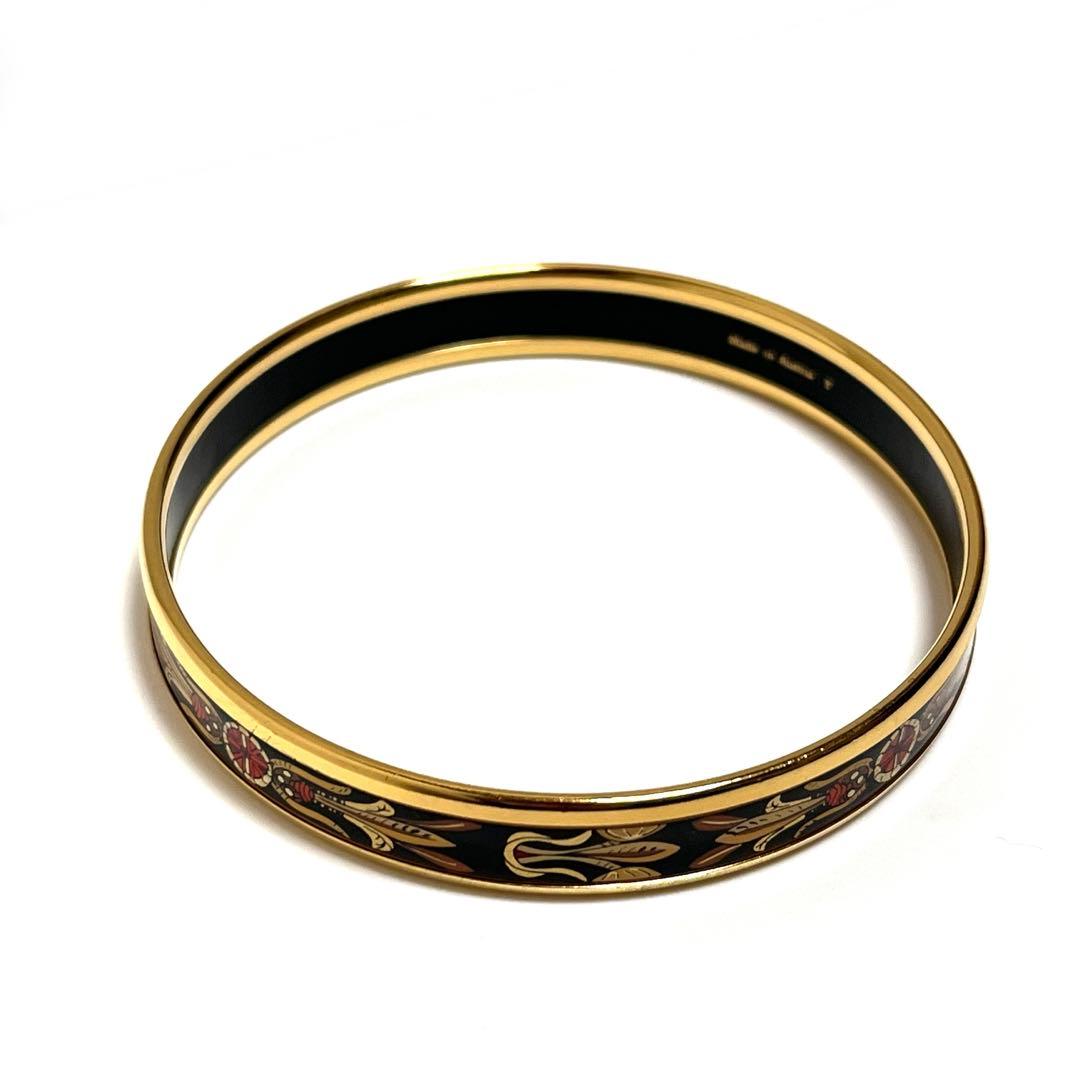 Ku-chan HERMES バングル エマイユ 植物 ブラック 美品