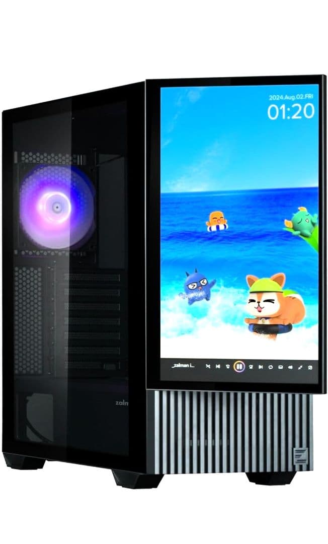 【 液晶取り外し可 】 PCケース ゲーミング 液晶 ミドルタワー デスクトップ