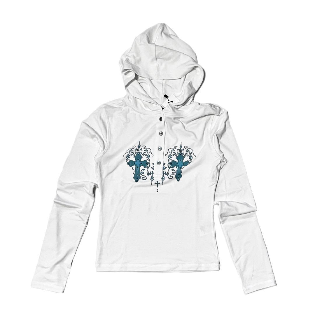 トップス AAKAM Studded CROS2 Hooded Long Sleeve 1