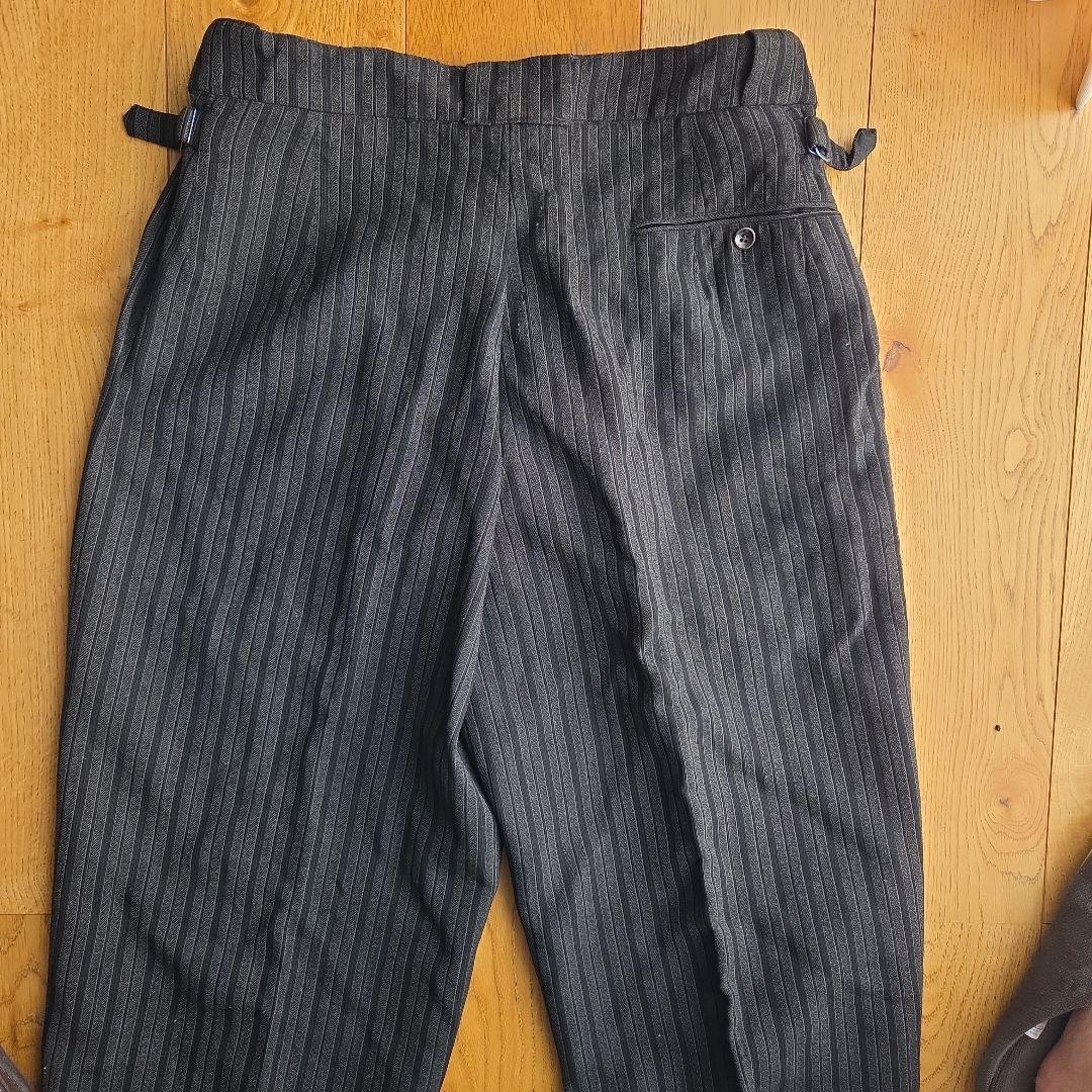 フレンチヴィンテージ スラックス グレーストライプ　ユーロヴィンテージ