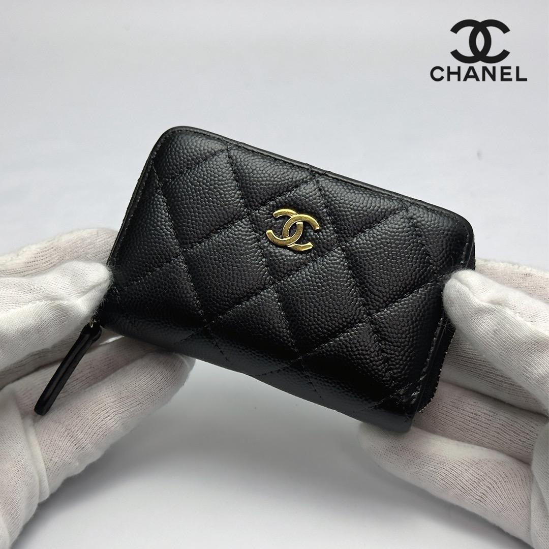 正規品 シャネル マトラッセ ゴールド金具 ジップ パース ケース