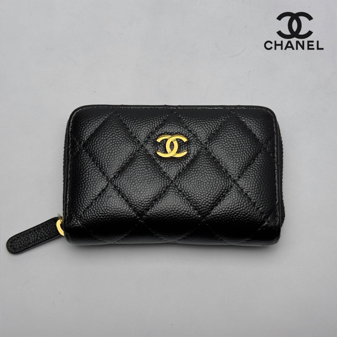 正規品 シャネル マトラッセ ゴールド金具 ジップ パース ケース