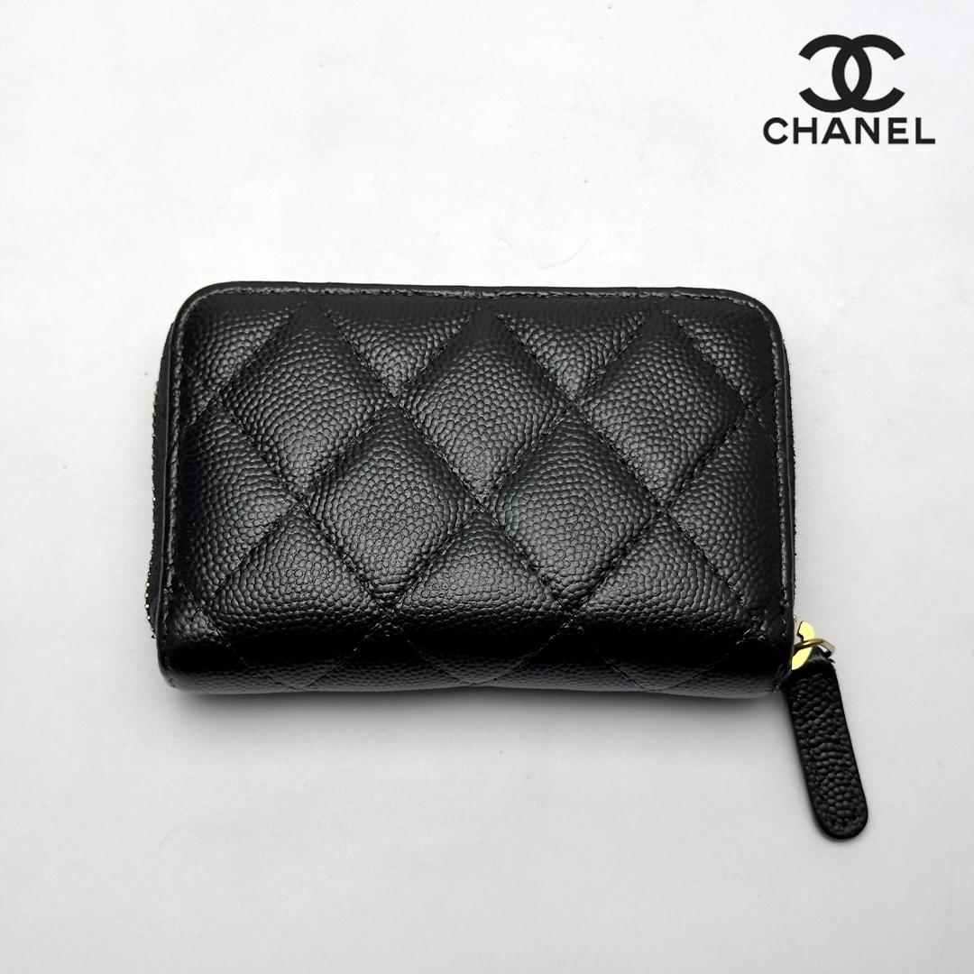 正規品 シャネル マトラッセ ゴールド金具 ジップ パース ケース