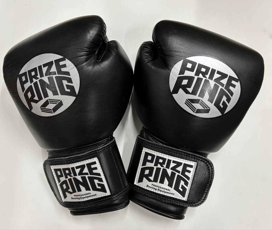 プライズリング　ボクシンググローブ　本革製 黒 8oz