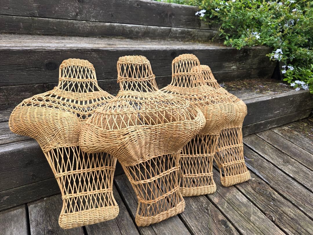 ヴィンテージ　籐のトルソー　四点セット