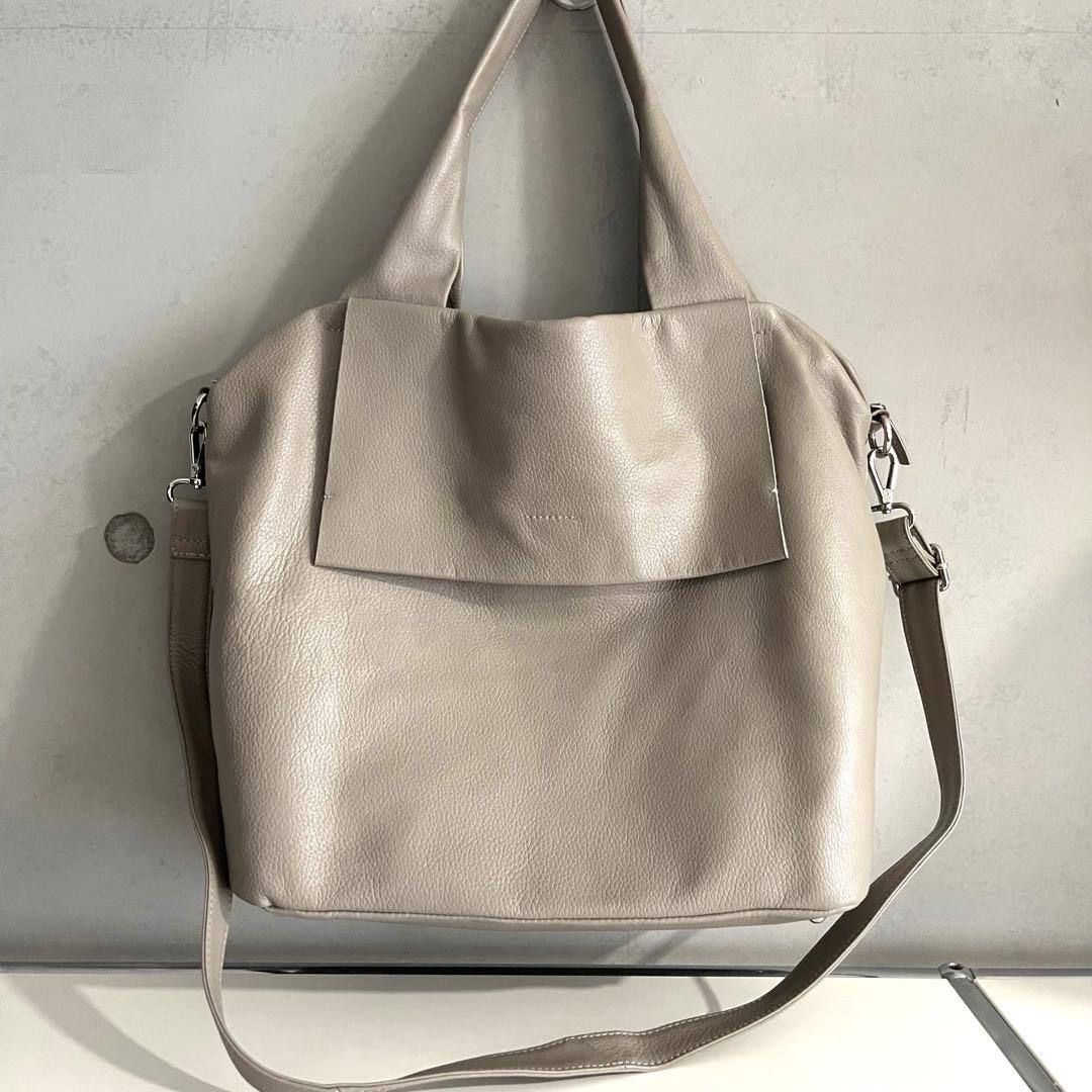 美品✨ear PAPILLONNER　レザーフラップ2WAYバッグ　Lサイズ